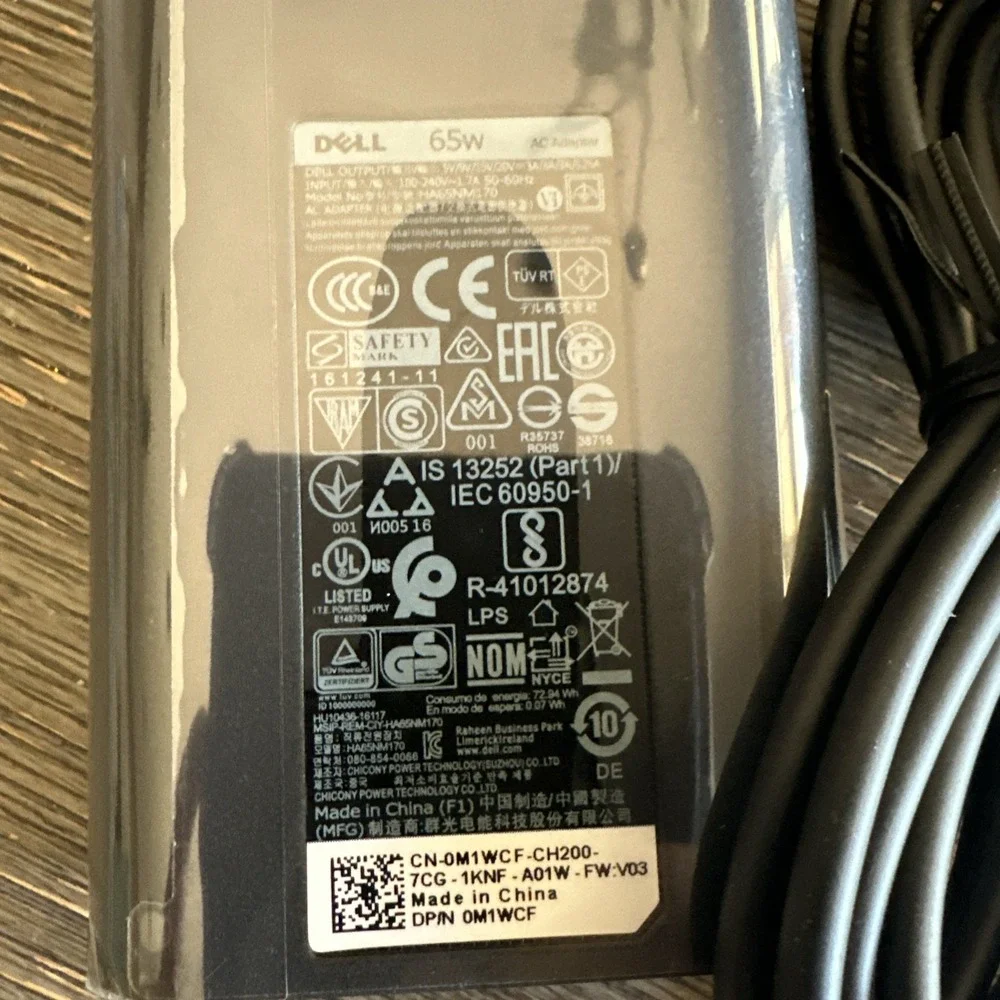 NEW‎ OEM Dell 65W 20V 3.25A Laptop AC Adapter Charger HA65NM170 Power Supply